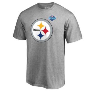 Men's Pittsburgh Steelers Pro Line by Fanatics Branded Heather Gray 2017 NFL Draft Athletic Heather T-Shirt FengYun