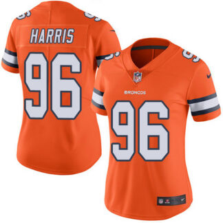 Nike Denver Broncos #96 Shelby Harris Orange Women’s Stitched NFL Limited Rush Jersey