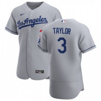 Los Angeles Dodgers #3 Chris Taylor Men’s Nike Gray Road 2020 Authentic Team MLB Jersey