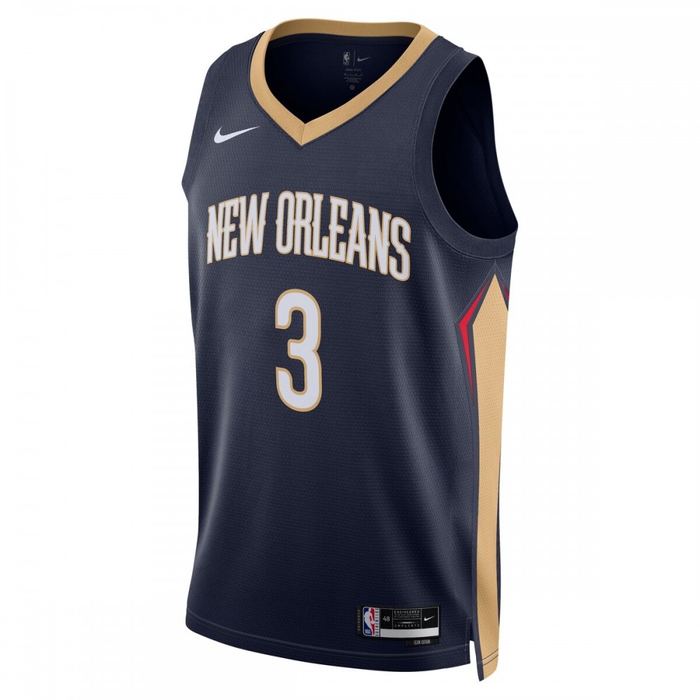C.J. McCollum New Orleans Pelicans Nike Unisex Swingman Jersey - Icon Edition - Navy - Image 2