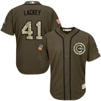Chicago Cubs #41 John Lackey Green Salute to Service Stitched Youth MLB Jersey