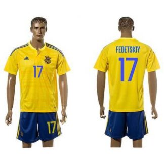 Ukraine #17 Fedetskiy Home Soccer Country Jersey