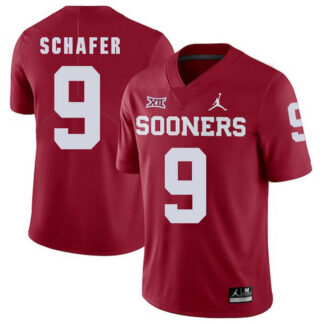 Oklahoma Sooners 9 Tanner Schafer Red College Football Jersey Dzhi