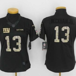 Women Limited Nike New York Giants #13 Odell Beckham Jr Anthracite Salute To Service Stitched Jersey
