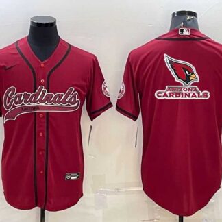 Men's Arizona Cardinals Red Team Big Logo With Patch Cool Base Stitched Baseball Jersey