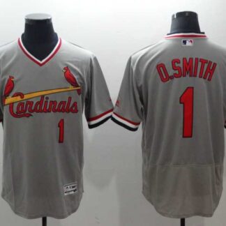 Cardinals 1 Ozzie Smith Grey Cooperstown Collection Flexbase Baseball Jerseys