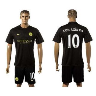 Manchester City #10 Kun Aguero Away Soccer Club Jersey
