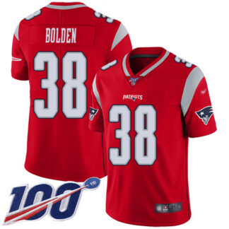 Nike New England Patriots #38 Brandon Bolden Red Men’s Stitched NFL Limited Inverted Legend 100th Season Jersey