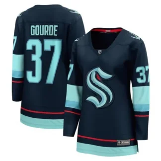 Women's Seattle Kraken #37 Yanni Gourde Navy Home Player Jersey
