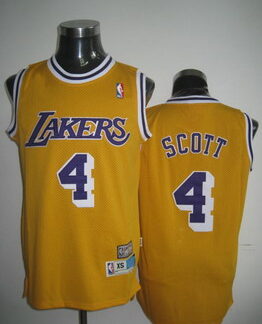Los Angeles Lakers #4 Byron Scott Yellow Swingman Throwback Jersey