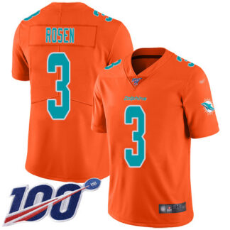 Nike Miami Dolphins #3 Josh Rosen Orange Men’s Stitched NFL Limited Inverted Legend 100th Season Jersey