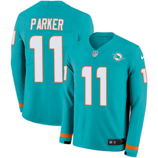 Nike Miami Dolphins #11 DeVante Parker Aqua Green Team Color Men’s Stitched NFL Limited Therma Long Sleeve Jersey