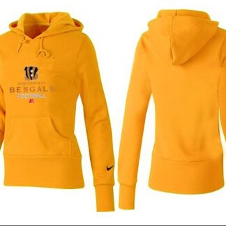Nike Cincinnati Bengals Team Logo Yellow Women Pullover Hoodies (4)