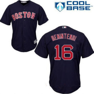 Men's Boston Red Sox #16 Andrew Benintendi Navy Blue Alternate Stitched MLB Majestic Cool Base Jersey