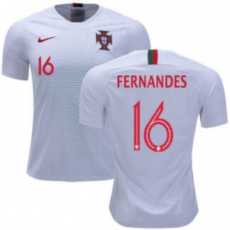 Portugal #16 Fernandes Away Soccer Country Jersey