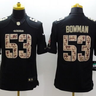 Nike San Francisco 49ers #53 Navorro Bowman Salute to Service Black Limited Jersey
