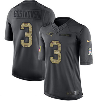 ultra‑ Men's New England Patriots #3 Stephen Gostkowski Black Anthracite 2016 Salute To Service Stitched NFL Nike Limited... ‑uniform