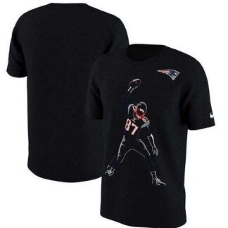 Men's New England Patriots Rob Gronkowski Nike Player Silhouette 2.0 Name x26 Number T-Shirt - Black FengYun