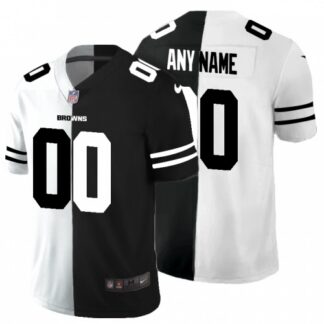 Cleveland Browns Custom Men’s Black V White Peace Split Nike Vapor Untouchable Limited NFL Jersey