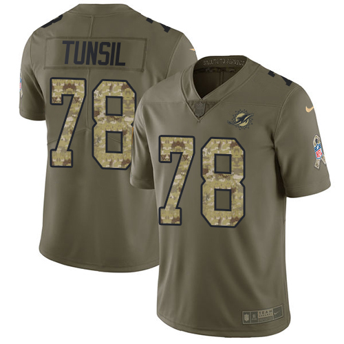 Nike Miami Dolphins #78 Laremy Tunsil Olive/Camo Men’s Stitched NFL Limited 2017 Salute To Service Jersey