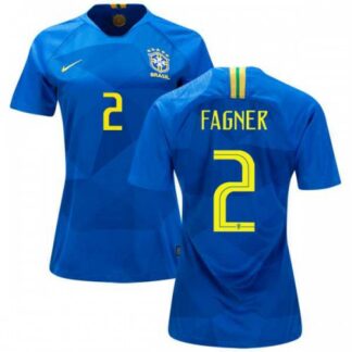 Women’s Brazil #2 Fagner Away Soccer Country Jersey