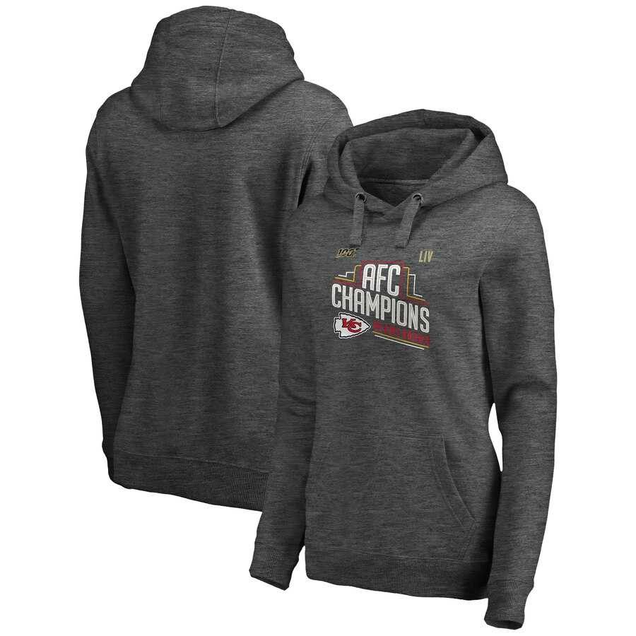 Women's Kansas City Chiefs NFL Pro Line by Fanatics Branded 2019 AFC Champions Trophy Collection Locker Room Crosso...