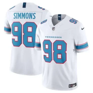 Youth Tennessee Titans #98 Jeffery Simmons Nike White Vapor F.U.S.E. Sewn Down Limited Jersey