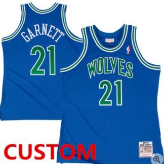 Custom Mitchell & Ness Minnesota Timberwolves Royal 1995-96 Hardwood Classic Authentic Jersey