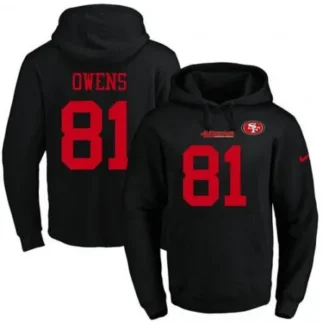49ers #81 Terrell Owens Black Name & Number Pullover NFL Hoodie