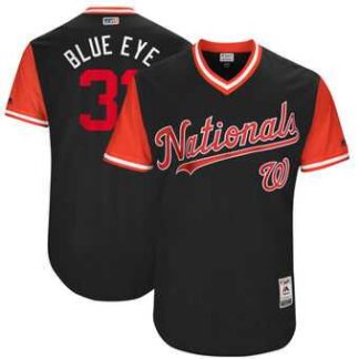 Washington Nationals #31 Max Scherzer Blue Eye Majestic Navy 2017 Players Weekend Jersey JiaSu