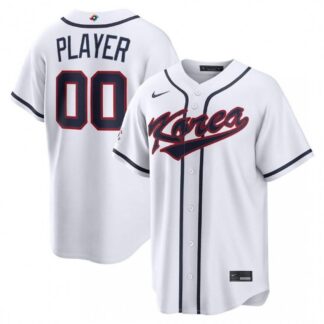 Korea Baseball Nike 2026 World Baseball Classic Stadium Custom Jersey - White