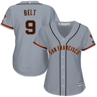 ultra‑ San Francisco Giants #9 Brandon Belt Grey Road Women’s Stitched MLB Jersey ‑uniform