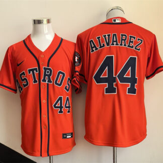 Men's Houston Astros #44 Yordan Alvarez Orange Limited Stitched Baseball Jersey