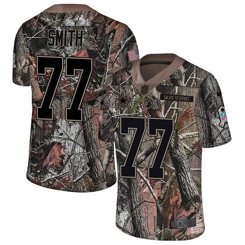 Nike Dallas Cowboys #77 Tyron Smith Camo Youth Stitched NFL Limited Rush Realtree Jersey