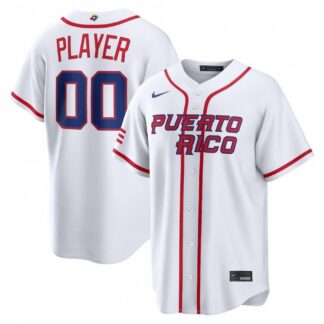 Puerto Rico Baseball Nike 2026 World Baseball Classic Stadium Custom Jersey - White