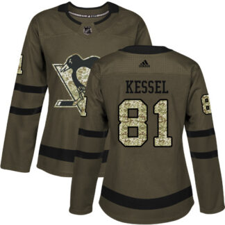 Adidas Pittsburgh Penguins #81 Phil Kessel Green Salute to Service Women’s Stitched NHL Jersey