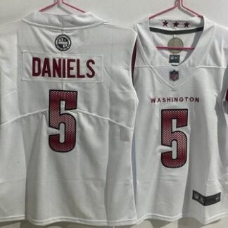 Youth Washington Commanders #5 Jayden Daniels Limited White Vapor Stitched Jersey