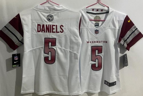 Youth Washington Commanders #5 Jayden Daniels Limited White Vapor Stitched Jersey