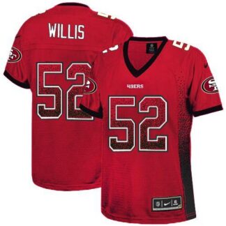 Nike San Francisco 49ers #52 Patrick Willis Red Team Color Women’s Stitched NFL Elite Drift Fashion Jersey