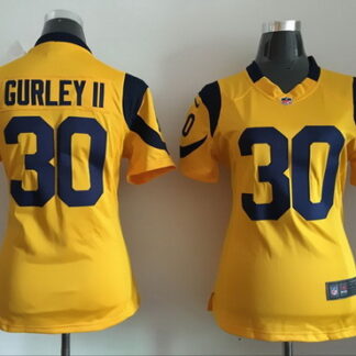 Women's Los Angeles Rams #30 Todd Gurley II Nike Gold Color Rush 2015 NFL Game Jersey
