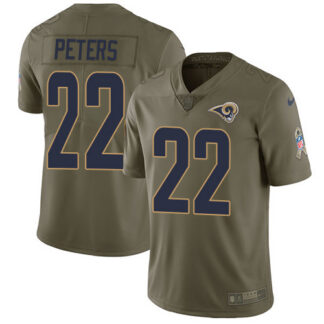 Nike Los Angeles Rams #22 Marcus Peters Olive Men’s Stitched NFL Limited 2017 Salute To Service Jersey