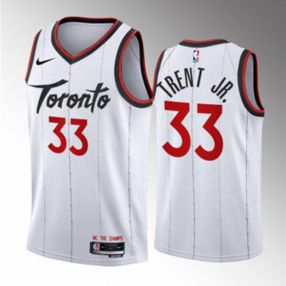 Men's Toronto Raptors #33 Gary Trent Jr. White 2023-24 Association Edition Stitched Basketball Jersey