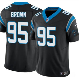Men's Carolina Panthers #95 Derrick Brown Black 2025 F.U.S.E. Vapor Limited Football Stitched Jersey