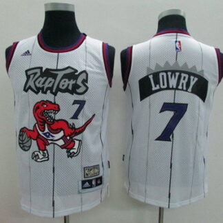 Toronto Raptors #7 Kyle Lowry Hardwood Classic White Swingman Kids Jersey