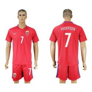 Norway #7 Pedersen Home Soccer Country Jersey