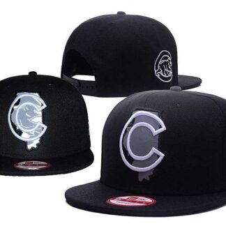Cubs Team Logo Black Reflective Ajustable Hat GS