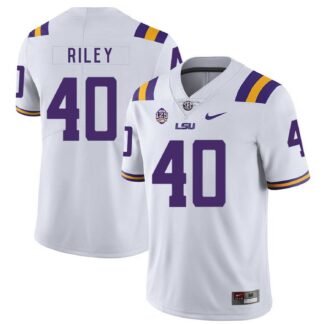 LSU Tigers 40 Duke Riley White Nike College Football Jersey Dzhi