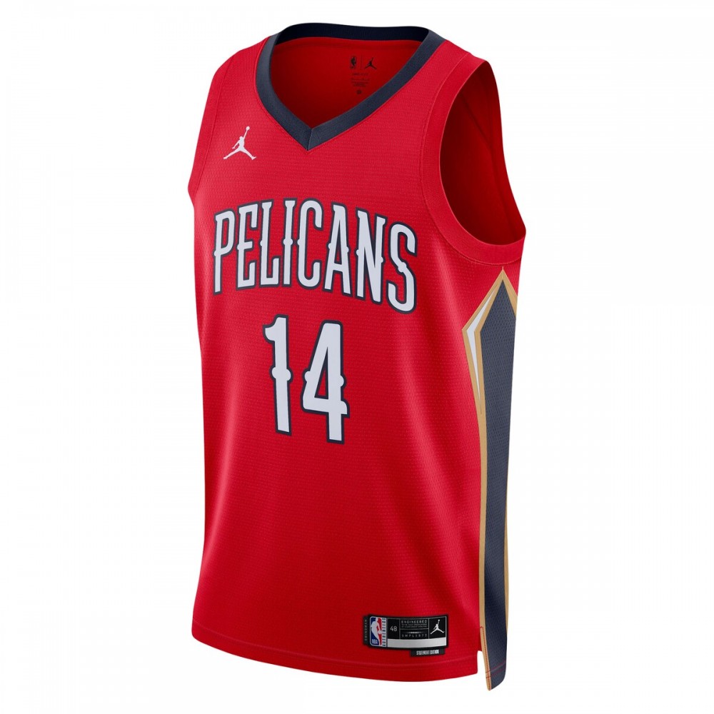 Brandon Ingram New Orleans Pelicans Jordan Brand 2022/23 Statement Edition Swingman Jersey - Red - Image 2