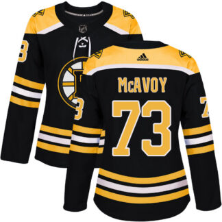 Adidas Boston Bruins #73 Charlie McAvoy Black Home Authentic Women’s Stitched NHL Jersey