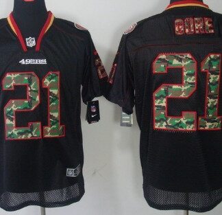 Nike San Francisco 49ers #21 Frank Gore Black With Camo Elite Jersey